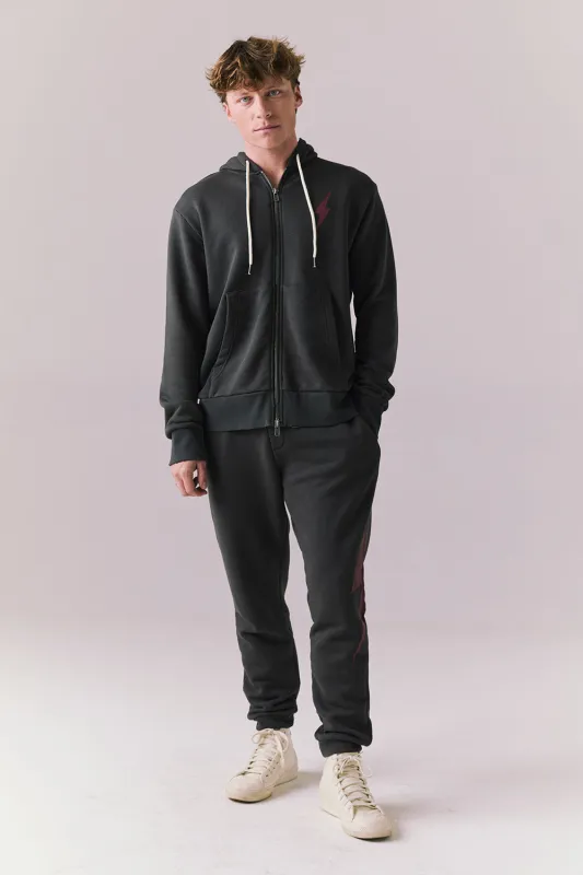 Bolt Black Pants – Tonal Lightning Jogger Pants sold by Chaser