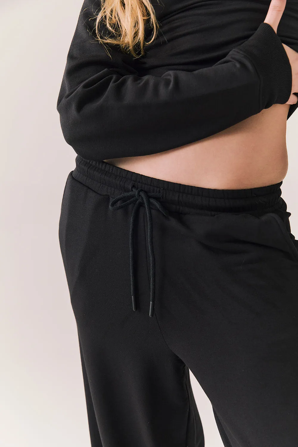 Sandyy Black Trouser – Oversized Lounge Pants in Soft Modal Blend sold by Chaser product image thumbnail 5