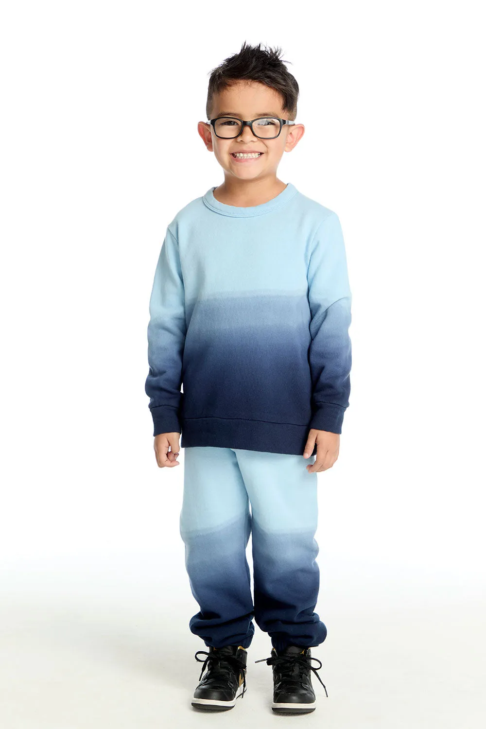 Comfy Long Sleeve Malibu Blue Ombre Pullover sold by Chaser product image thumbnail 4
