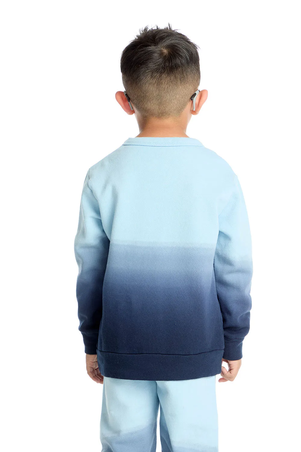 Comfy Long Sleeve Malibu Blue Ombre Pullover sold by Chaser product image thumbnail 3