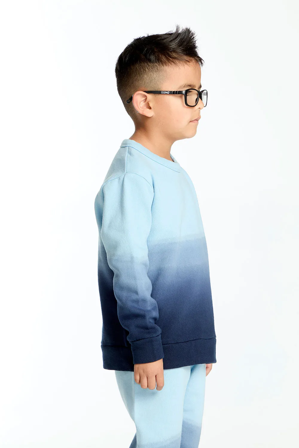 Comfy Long Sleeve Malibu Blue Ombre Pullover sold by Chaser product image thumbnail 2