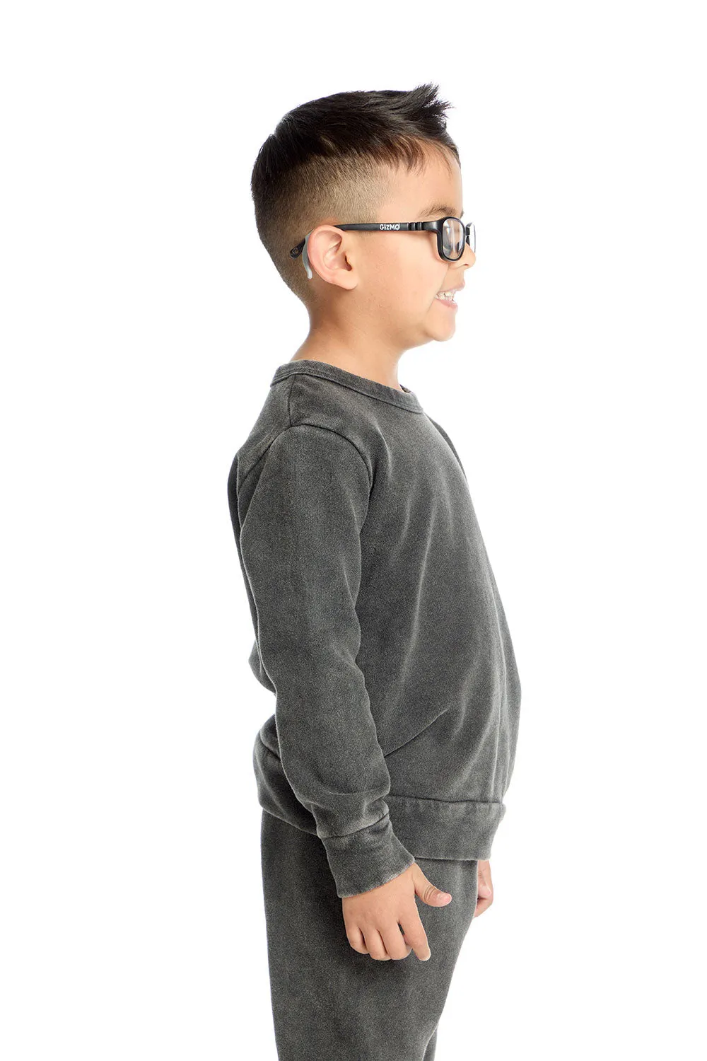 Comfy Long Sleeve Black Acidwash Pullover sold by Chaser product image thumbnail 2