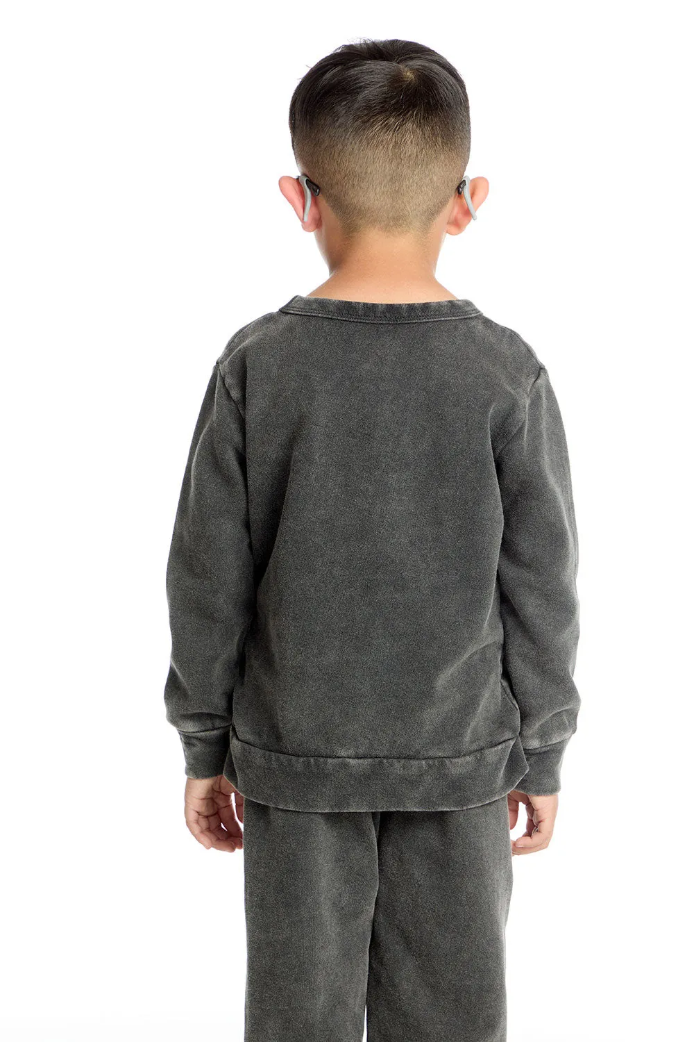 Comfy Long Sleeve Black Acidwash Pullover sold by Chaser product image thumbnail 3