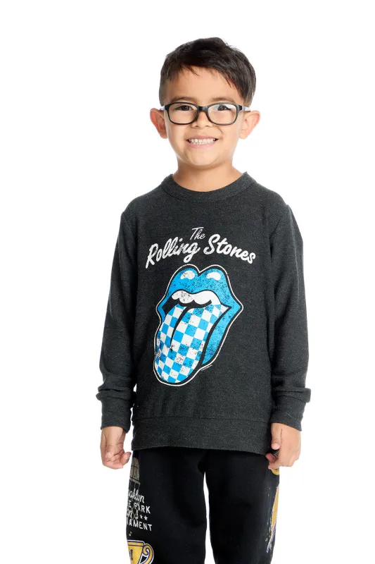 Rolling Stones Checkered Tongue Logo Long Sleeve sold by Chaser