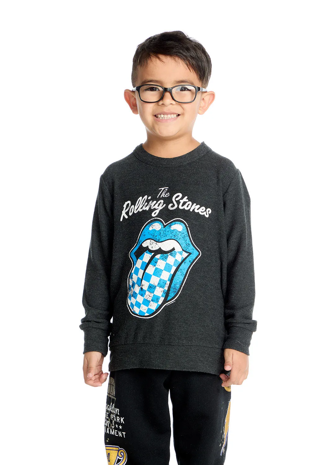 Rolling Stones Checkered Tongue Logo Long Sleeve sold by Chaser