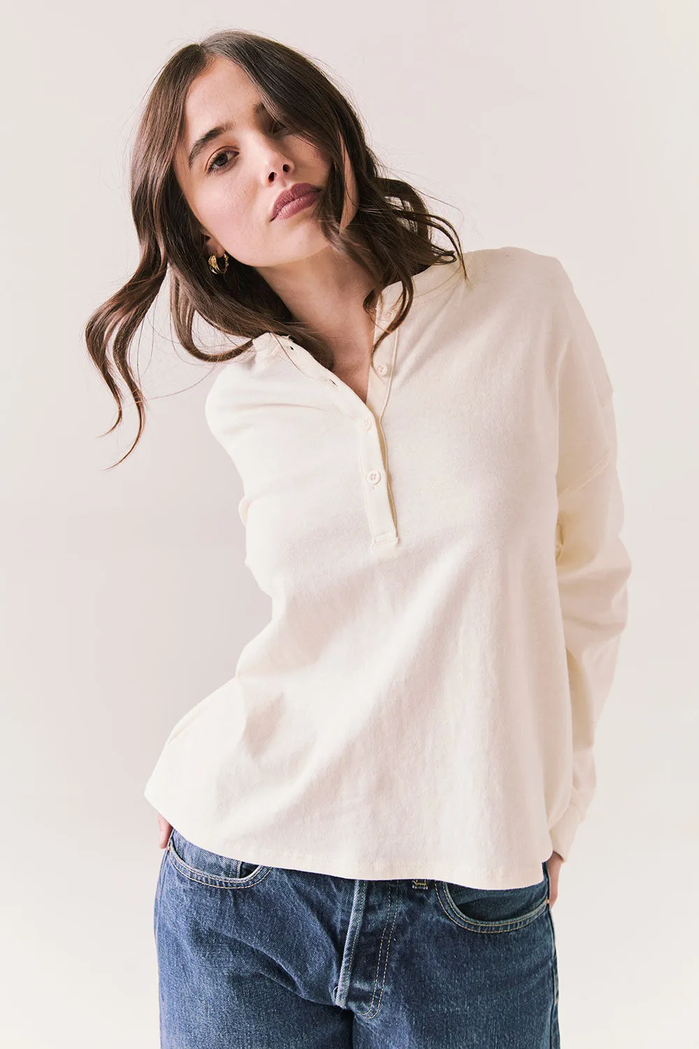 Humboldt Long Sleeve – Cotton Top in Starry White sold by Chaser product image thumbnail 5