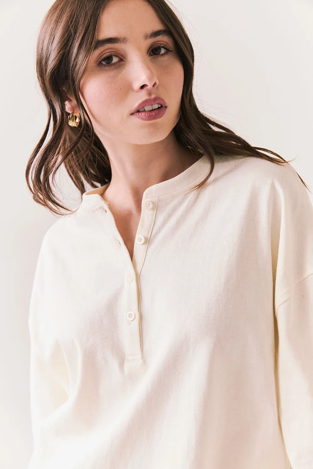 Humboldt Long Sleeve – Cotton Top in Starry White sold by Chaser product image thumbnail 4