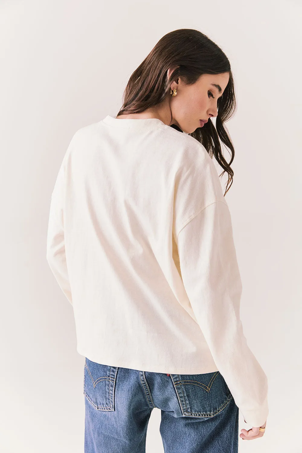 Humboldt Long Sleeve – Cotton Top in Starry White sold by Chaser product image thumbnail 3