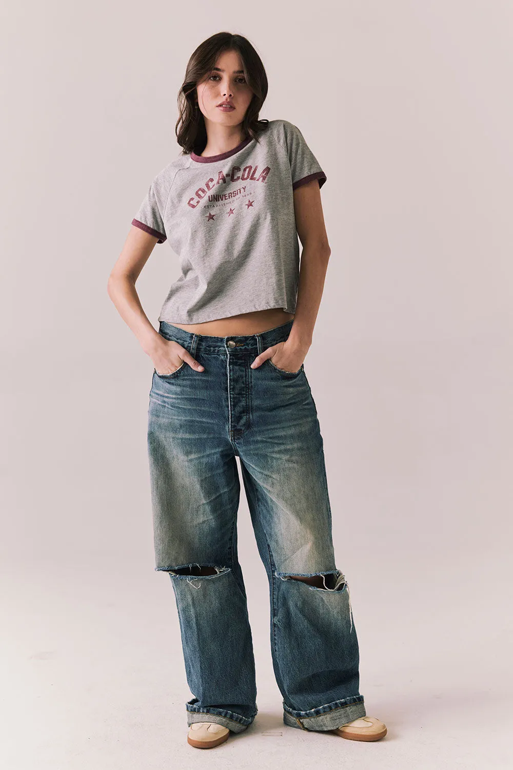 Coca-Cola University Tee – Classic Logo Tee in Heather Grey sold by Chaser product image thumbnail 5