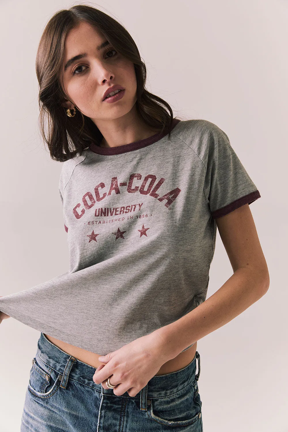 Coca-Cola University Tee – Classic Logo Tee in Heather Grey sold by Chaser product image thumbnail 2