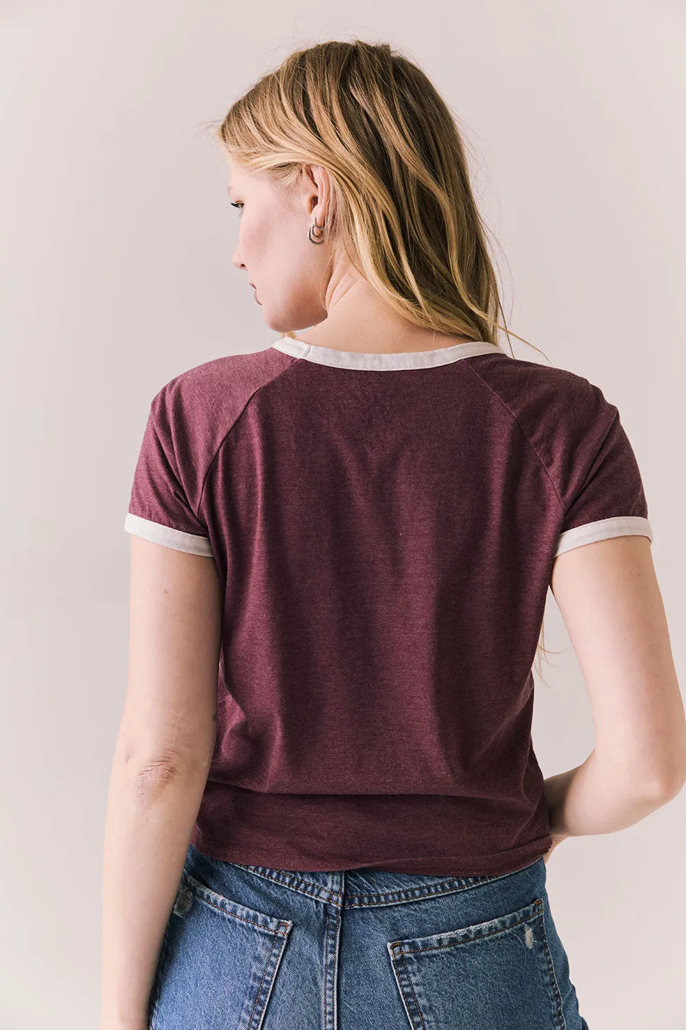 J’adore Vinyl Tee – Ringer Graphic Tee in Fig sold by Chaser product image thumbnail 4