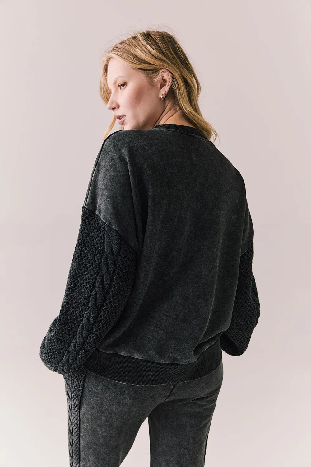 Maritime Pullover – Cozy Knit in True Black sold by Chaser product image thumbnail 4