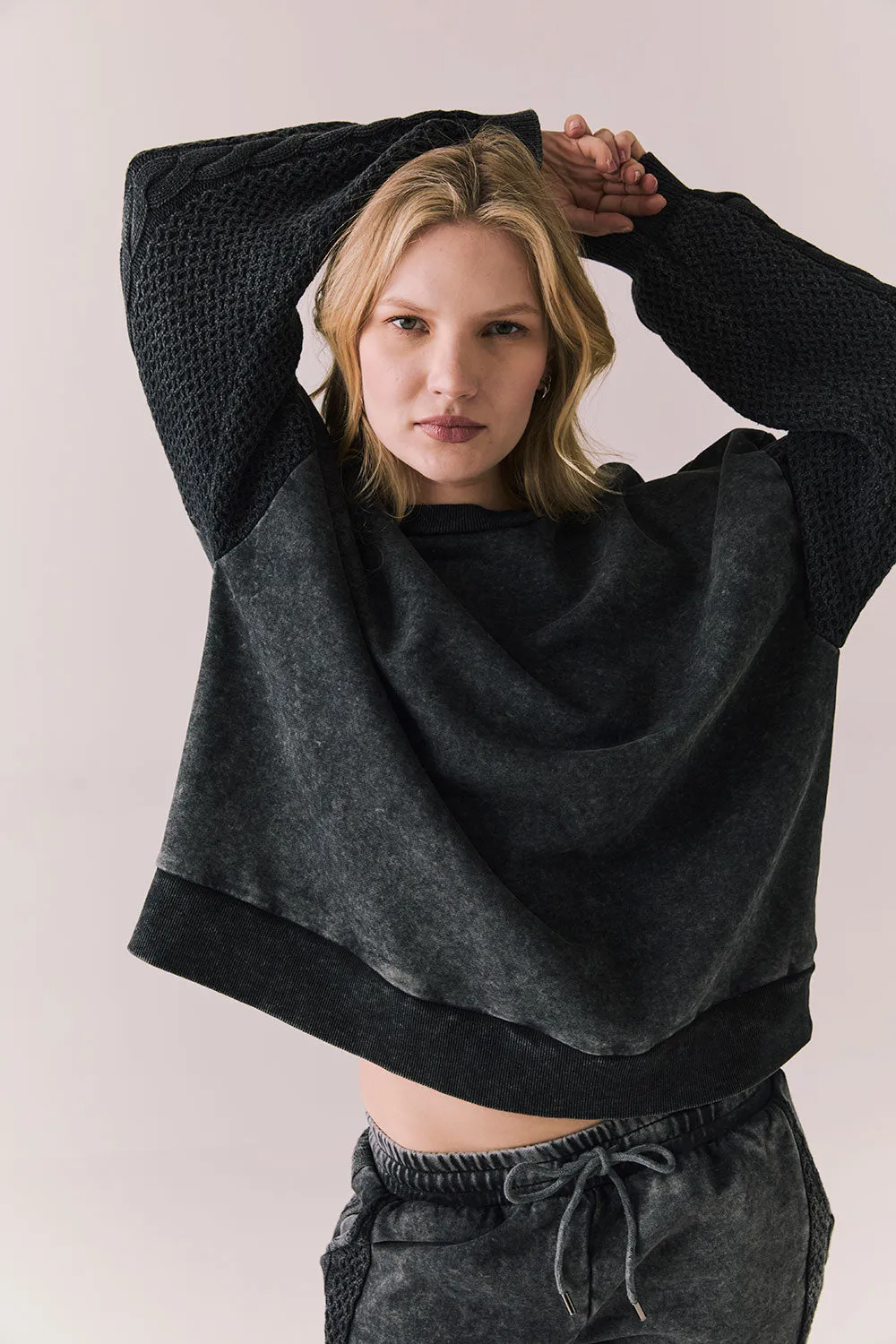 Maritime Pullover – Cozy Knit in True Black sold by Chaser product image thumbnail 2