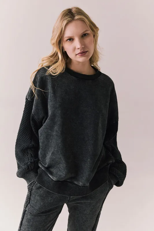 Maritime Pullover – Cozy Knit in True Black sold by Chaser