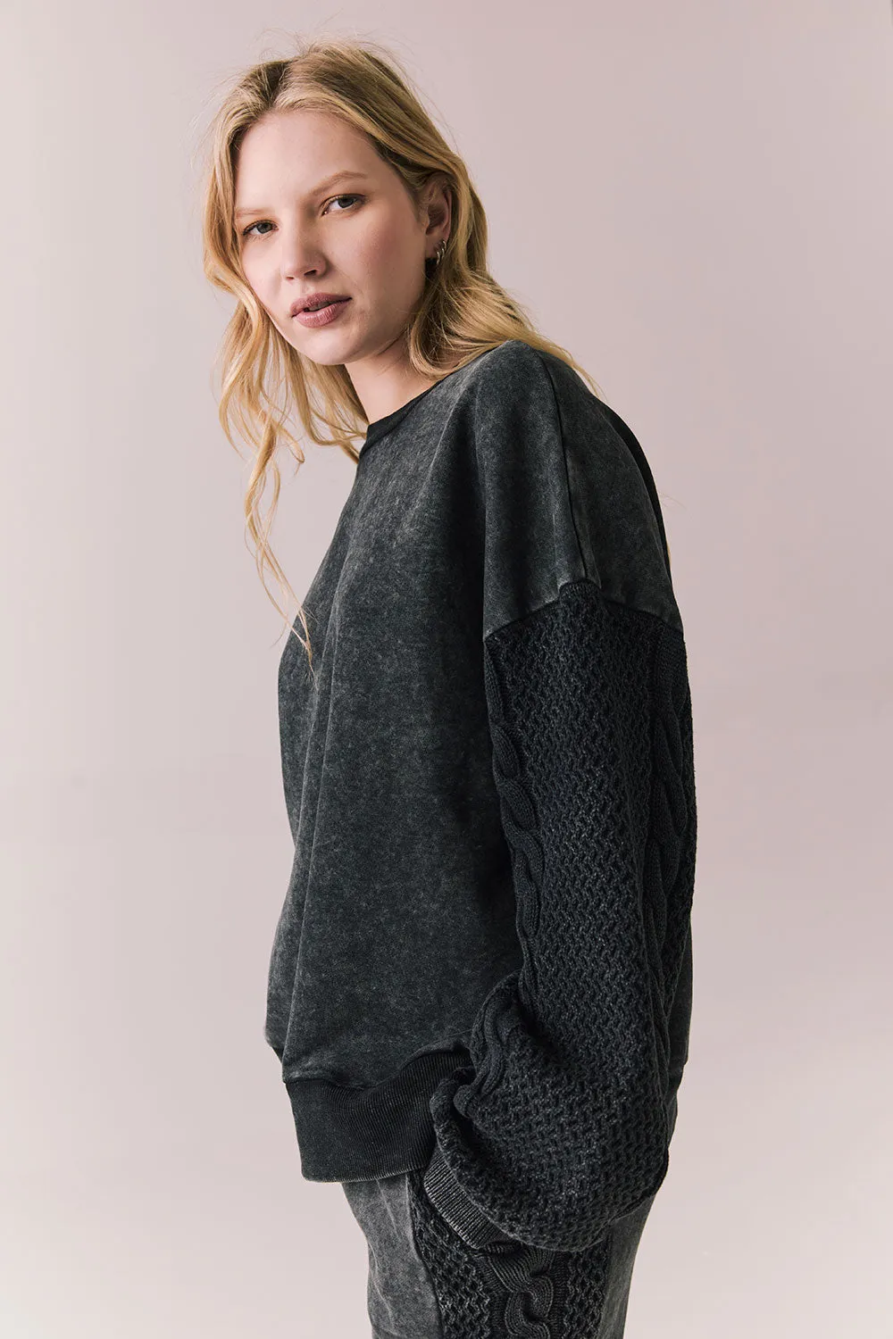 Maritime Pullover – Cozy Knit in True Black sold by Chaser product image thumbnail 3