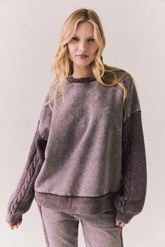 Maritime Pullover – Cozy Knit in Fig sold by Chaser