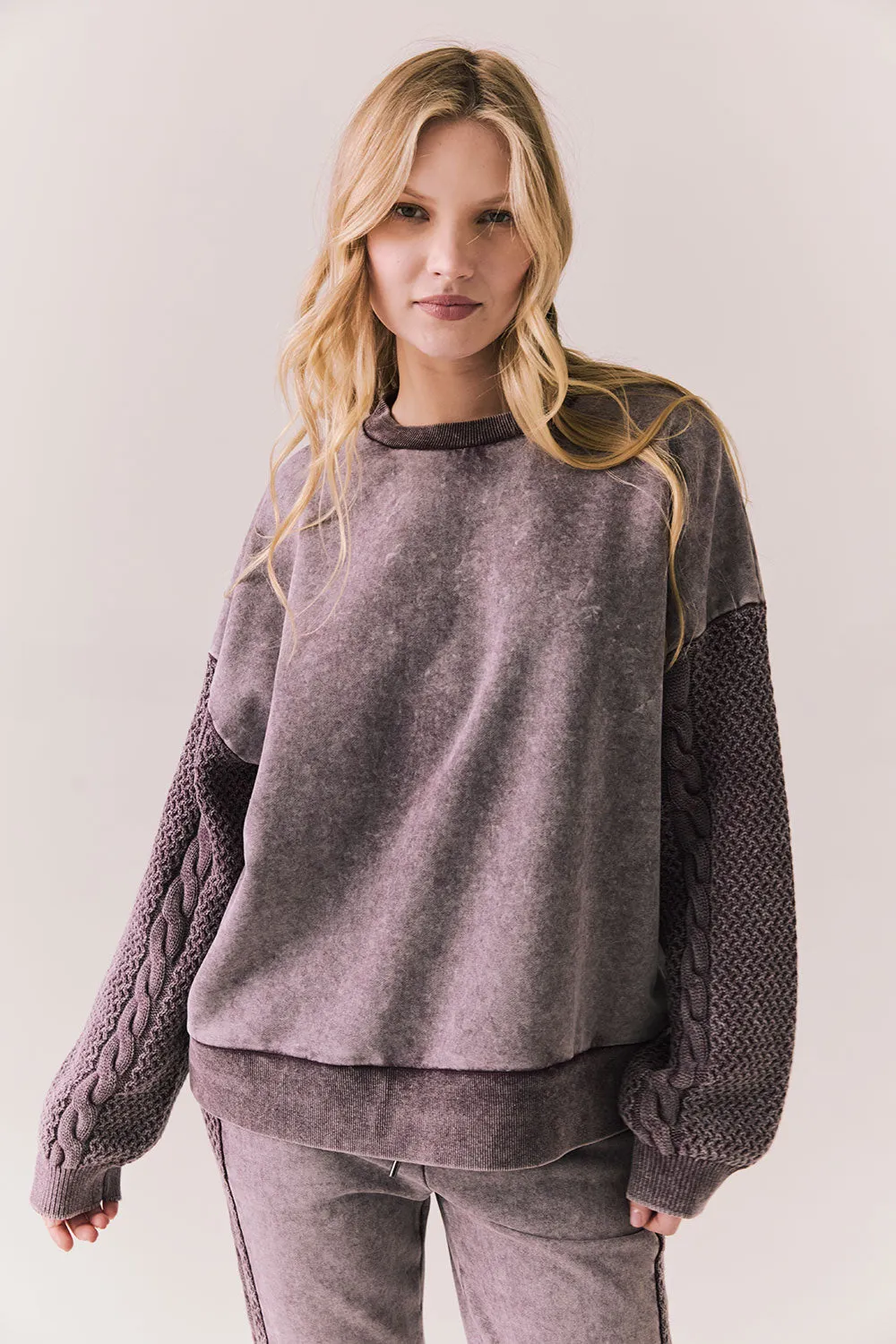 Maritime Pullover – Cozy Knit in Fig sold by Chaser