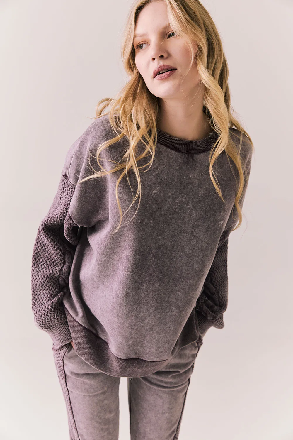 Maritime Pullover – Cozy Knit in Fig sold by Chaser product image thumbnail 4