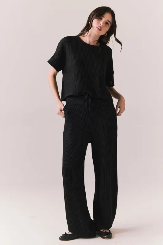 Billyy Joggers – Soft Fleece Pants in True Black sold by Chaser