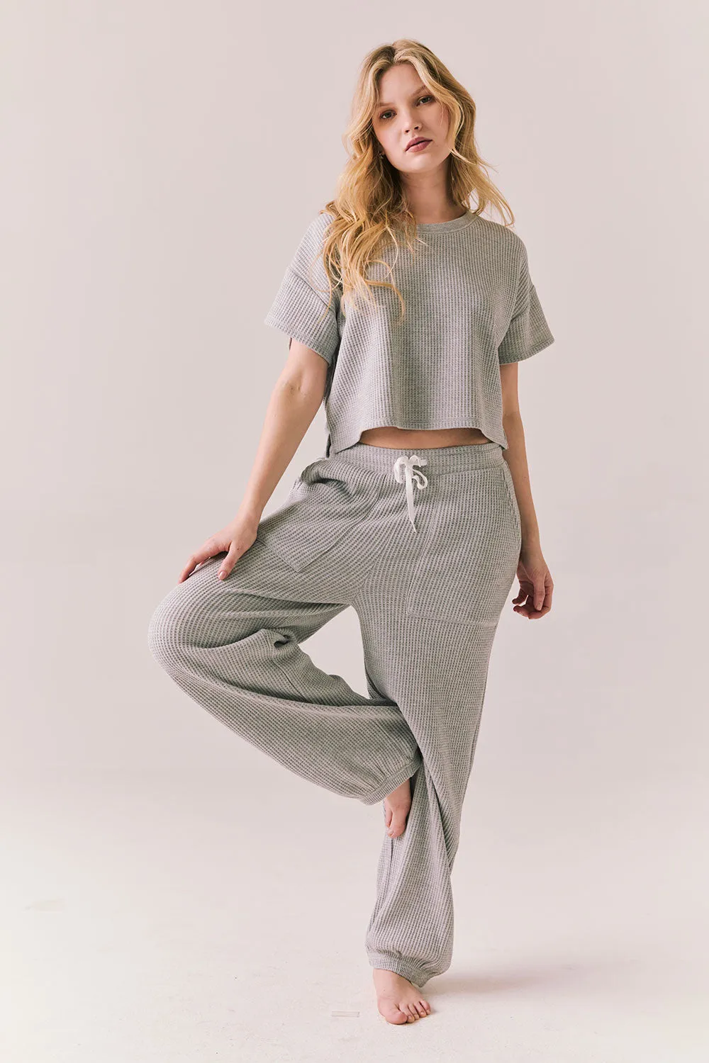 Billyy Joggers – Heather Grey Fleece Lounge Pants sold by Chaser