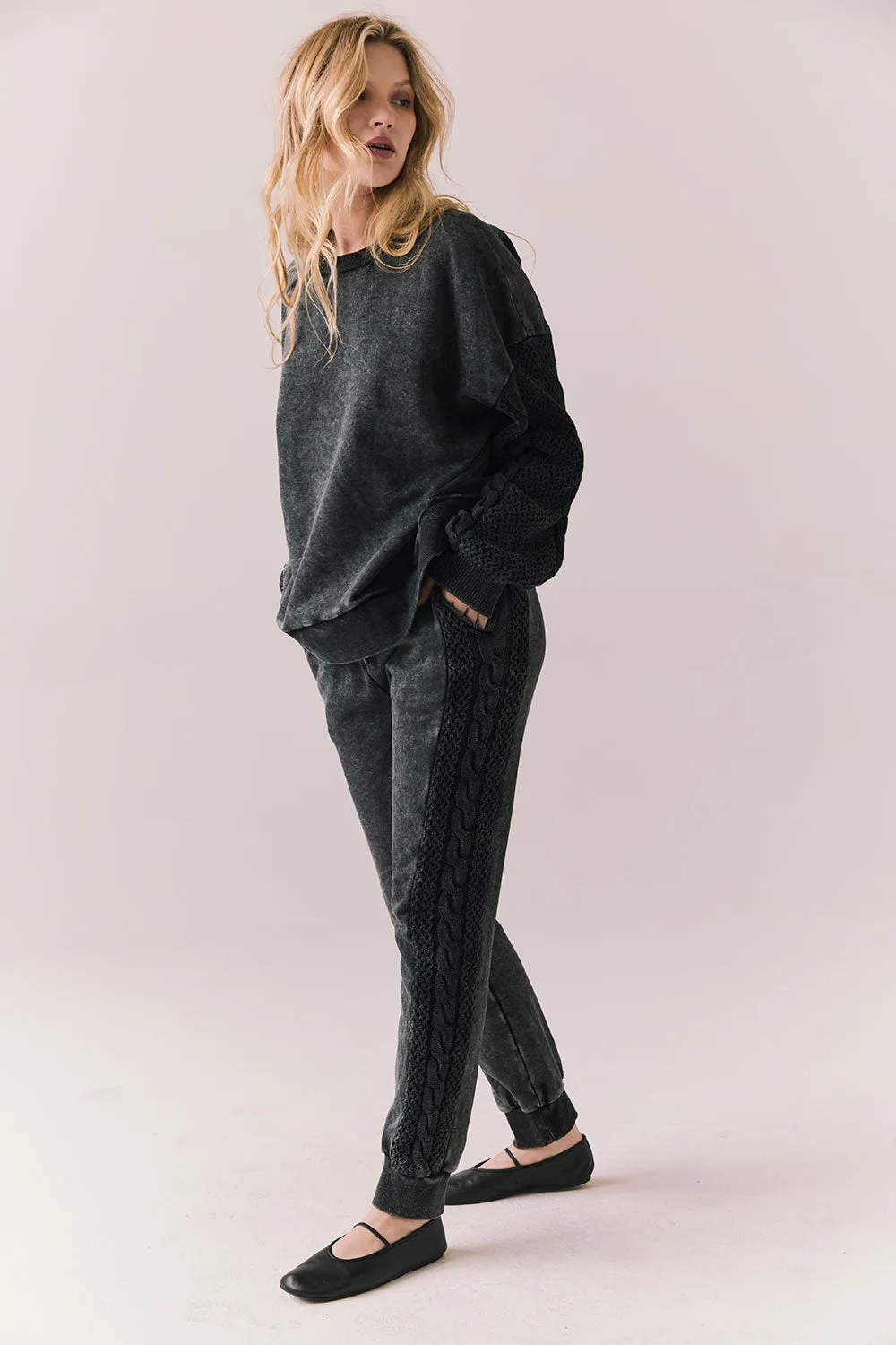 Bay Joggers – Classic Fleece Pants in True Black sold by Chaser product image thumbnail 4