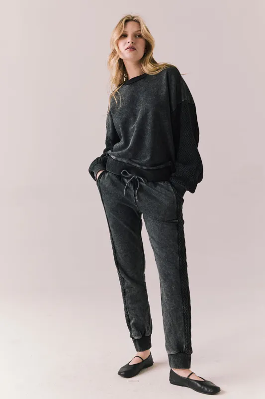 Bay Joggers – Classic Fleece Pants in True Black sold by Chaser