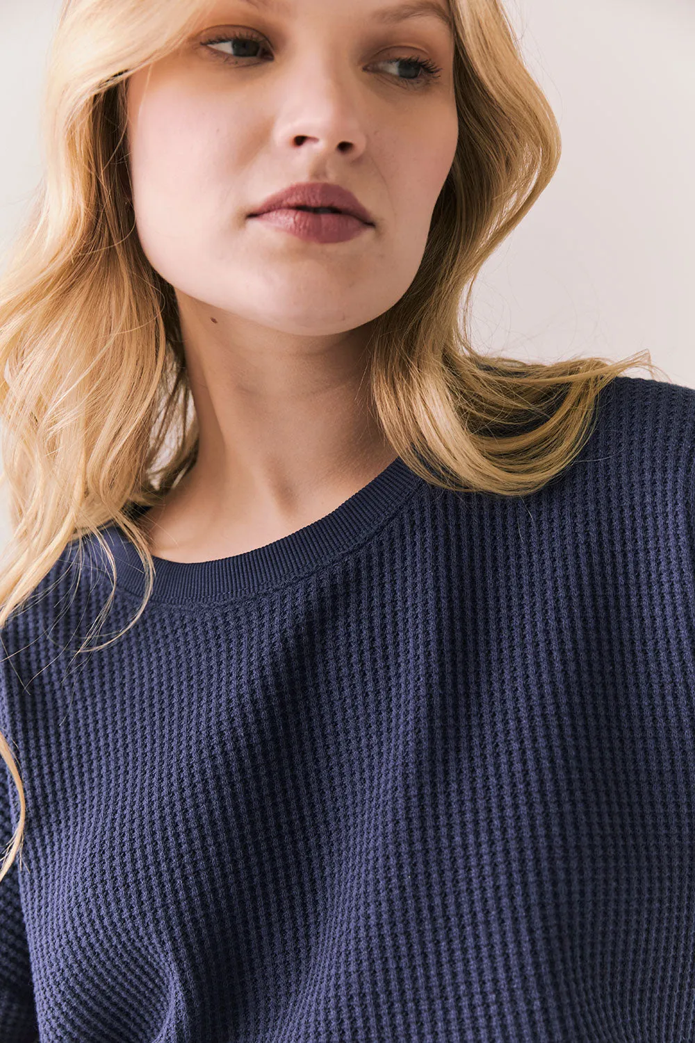 Irvine Tee – Short Sleeve Thermal in Midnight Blue sold by Chaser product image thumbnail 5