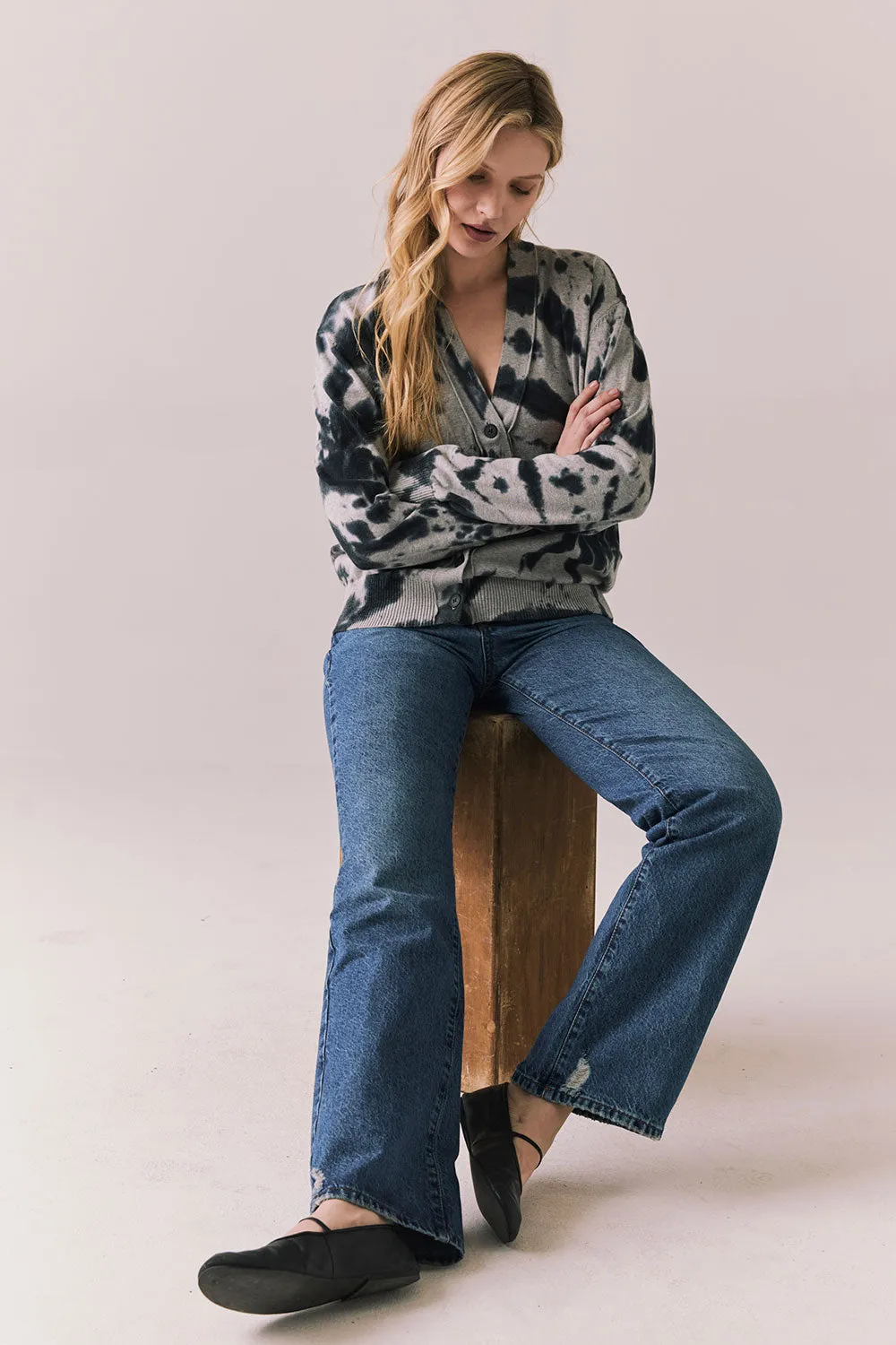 Black & Charcoal Tie Dye Hoodie sold by Chaser product image thumbnail 3