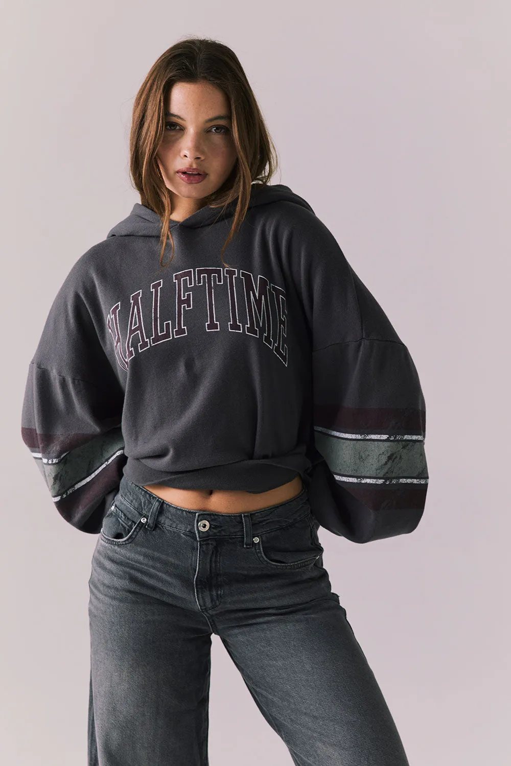 Halftime Hoodie – Graphic Fleece Pullover in True Black sold by Chaser product image thumbnail 3