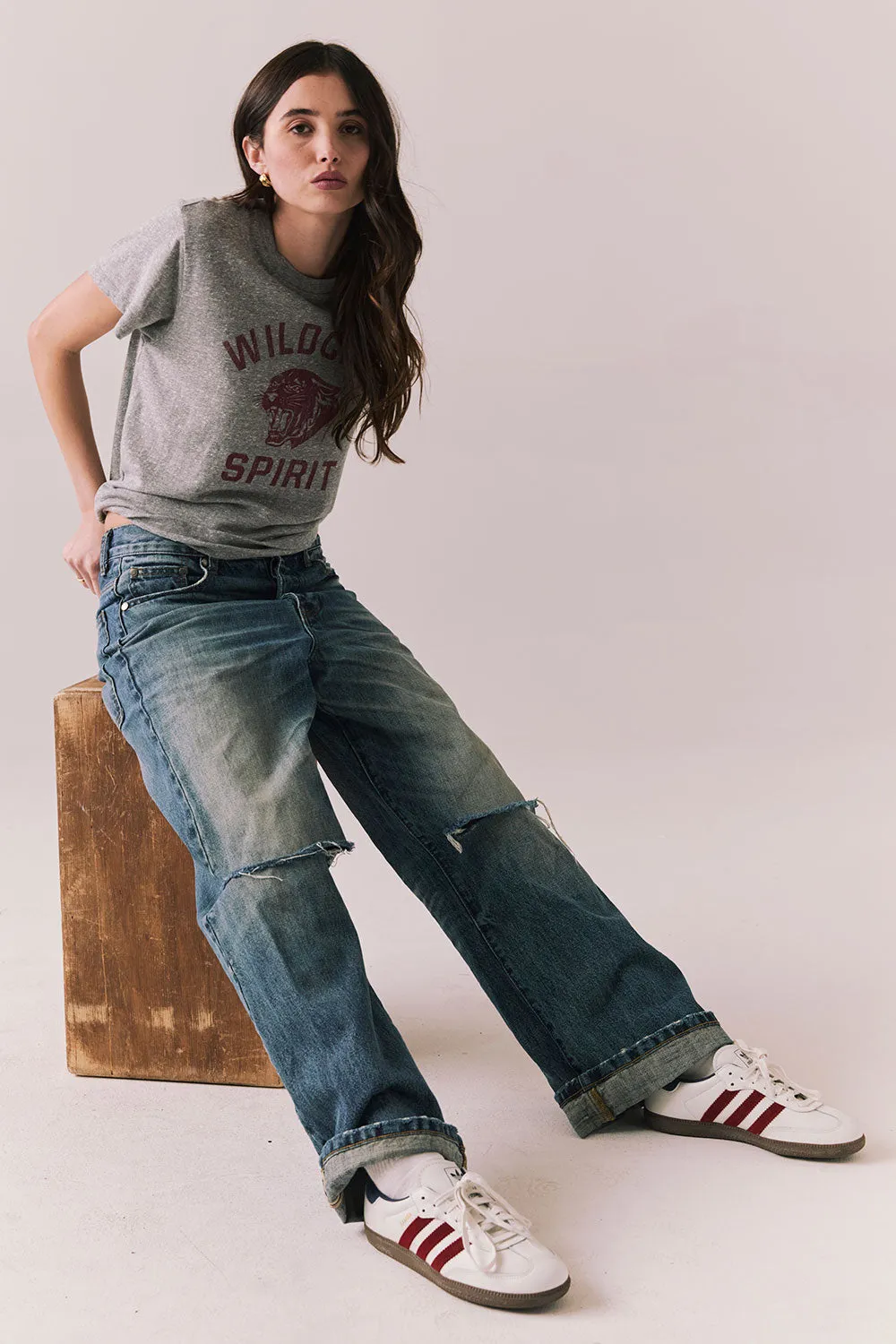 Wildcat Spirit Tee – Vintage Graphic T-Shirt in Heather Grey sold by Chaser