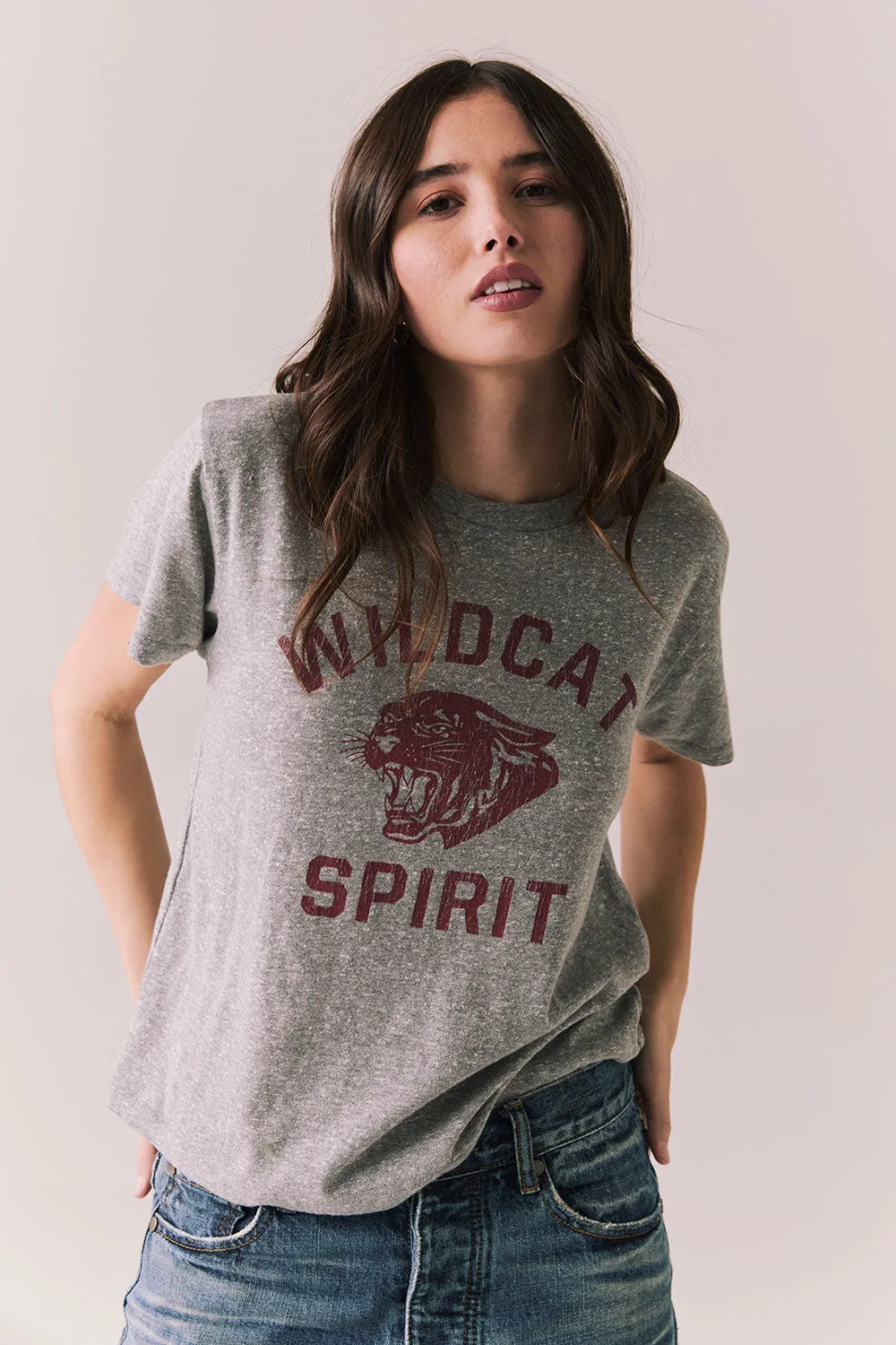 Wildcat Spirit Tee – Vintage Graphic T-Shirt in Heather Grey sold by Chaser product image thumbnail 2