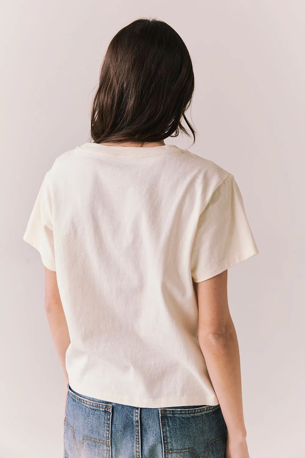 Lake Tahoe Ombre Tee – Gradient Graphic Top in Starry White sold by Chaser product image thumbnail 4