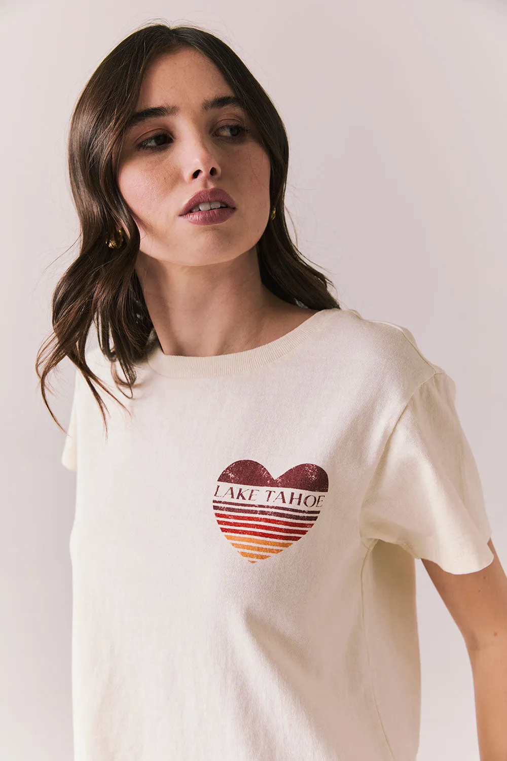 Lake Tahoe Ombre Tee – Gradient Graphic Top in Starry White sold by Chaser product image thumbnail 2