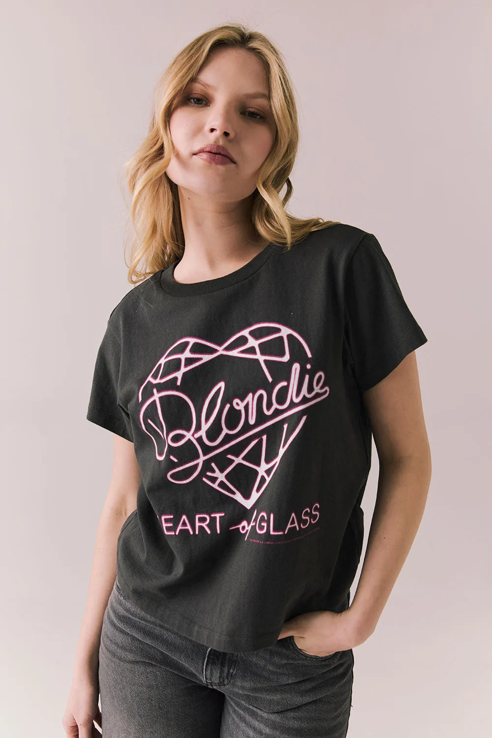 Blondie Tee – Heart of Glass Graphic Top in Vintage Black sold by Chaser product image thumbnail 3