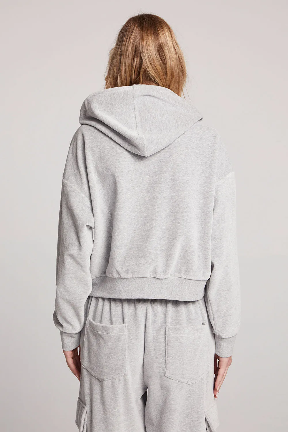 Abilene Light Heather Grey Zip Up – Classic Lounge Hoodie sold by Chaser product image thumbnail 5