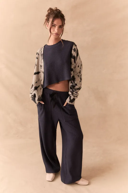 Abstract Tie-Dye Intarsia Knit Cardigan sold by Chaser