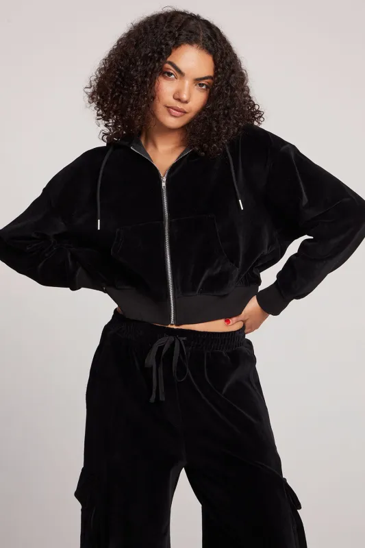 Abilene Licorice Black Zip Up Hoodie sold by Chaser