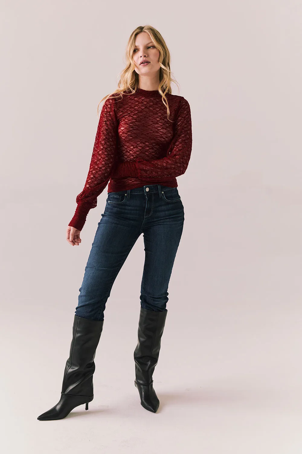 Evelynnnn Cabernet Long Sleeve sold by Chaser product image thumbnail 4