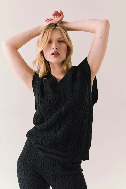 Gaya True Black Sweater Vest sold by Chaser