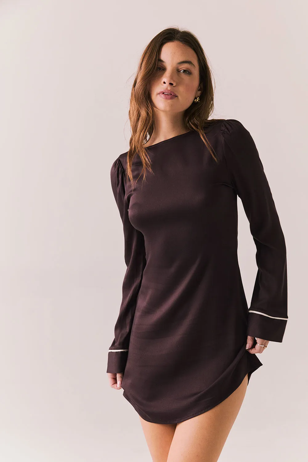 Alba Espresso Mini Dress sold by Chaser product image thumbnail 5
