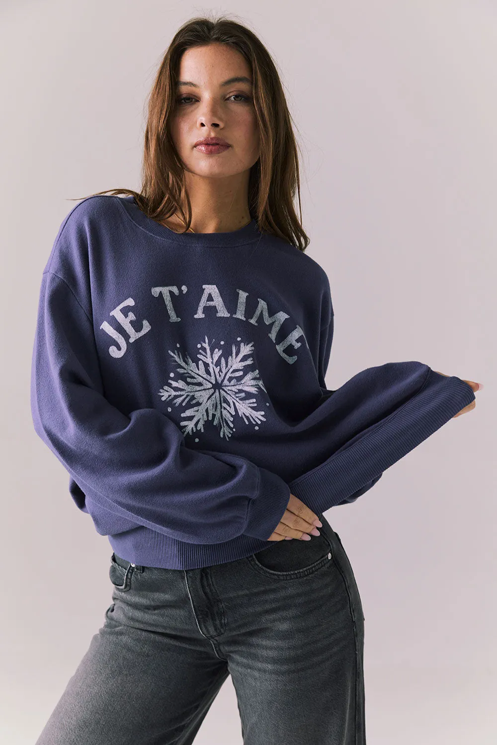 Je T’aime Snow Long Sleeve sold by Chaser product image thumbnail 3