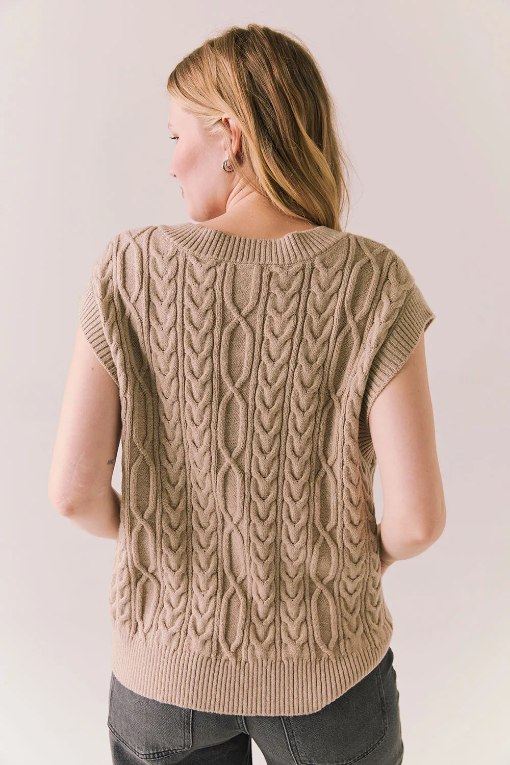 Gaya Heather Oatmeal Sweater Vest sold by Chaser product image thumbnail 3