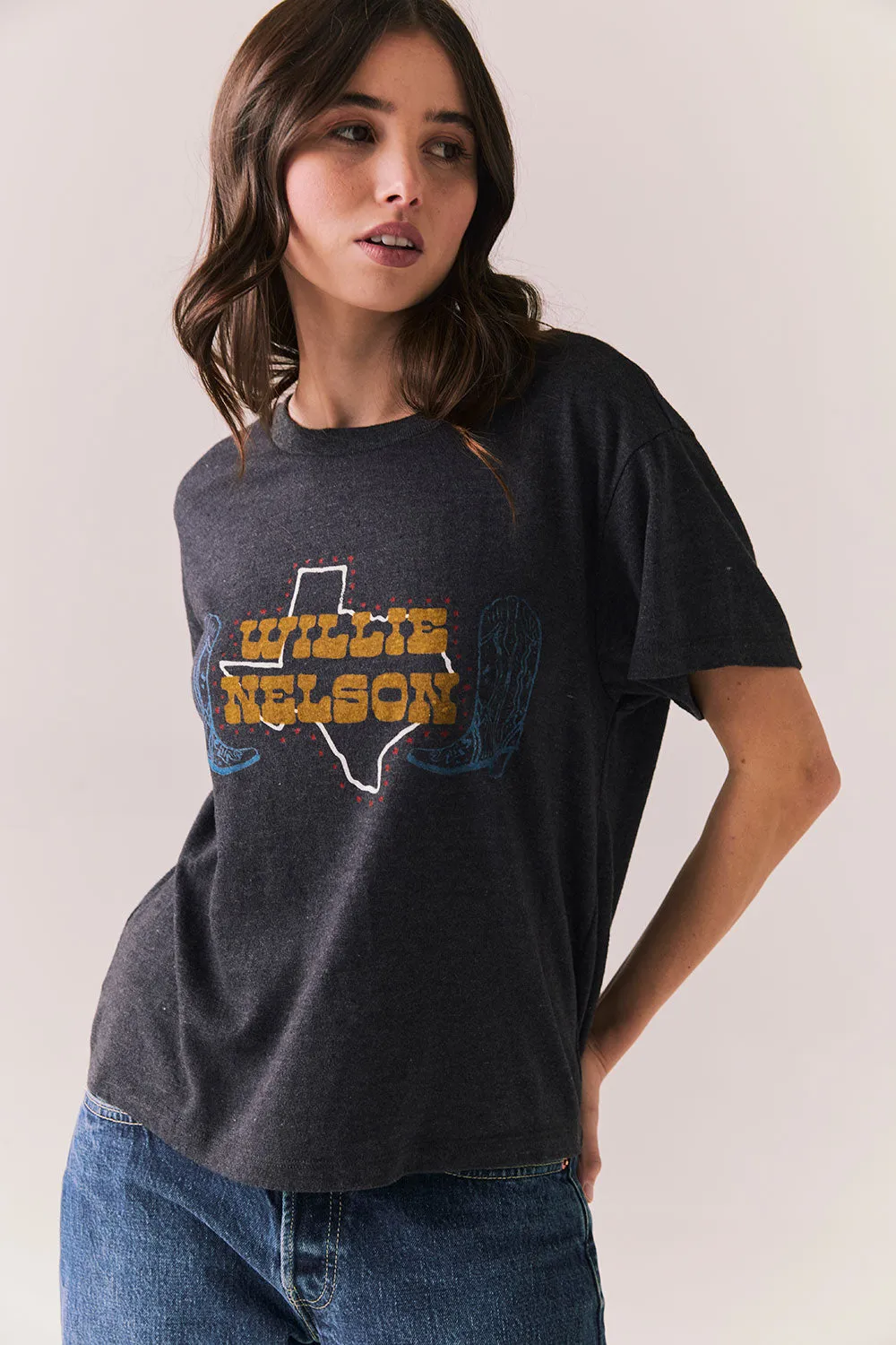 Willie Nelson Texas Boots Tee sold by Chaser product image thumbnail 3