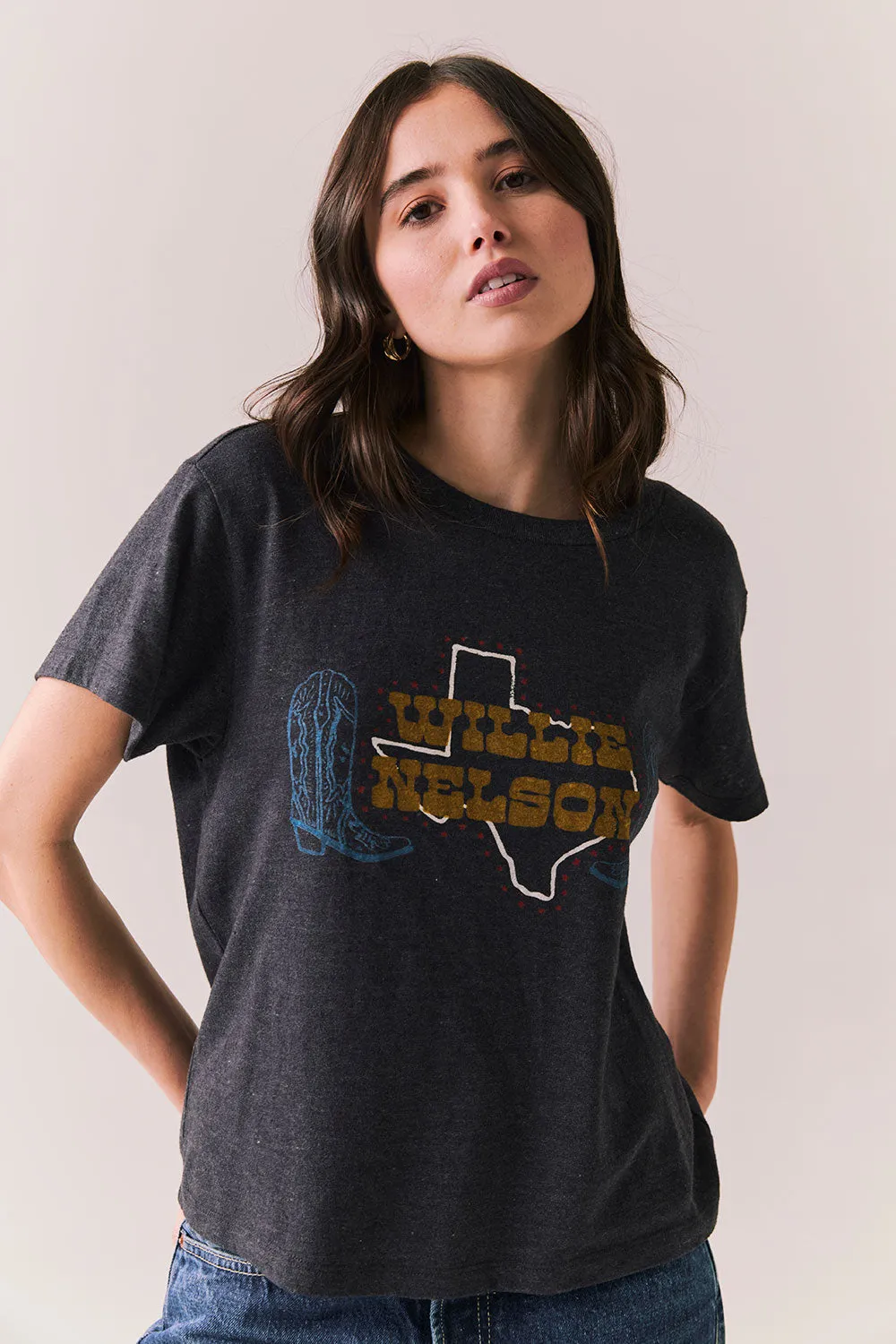Willie Nelson Texas Boots Tee sold by Chaser product image thumbnail 5