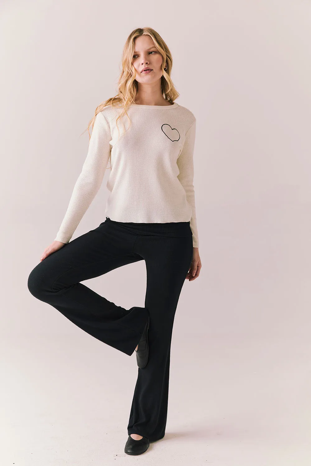 Heart Embroidery Long Sleeve sold by Chaser product image thumbnail 4