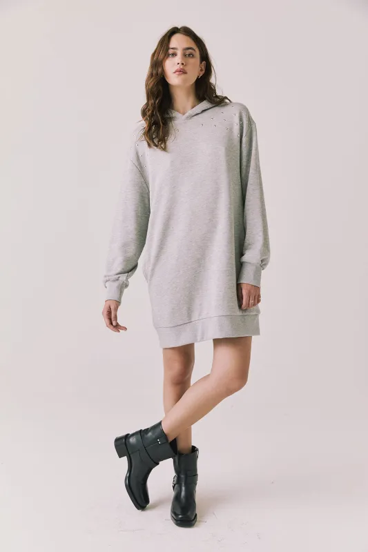 Aster Heather Grey Hoodie Dress sold by Chaser
