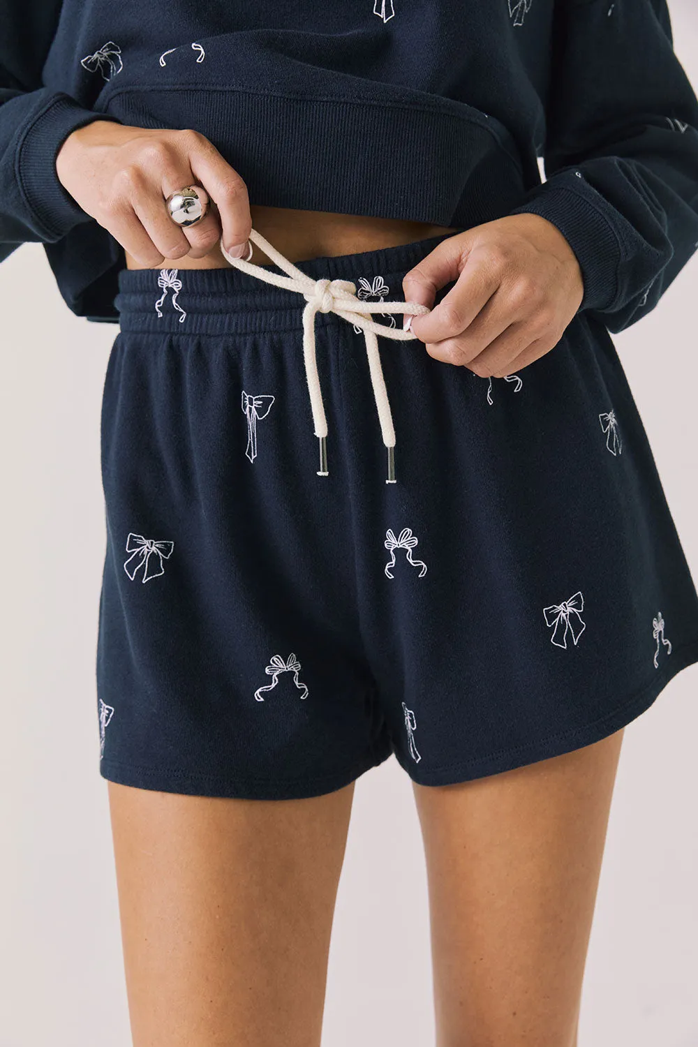 Tossed Bows Navy Blue Shorts sold by Chaser product image thumbnail 2