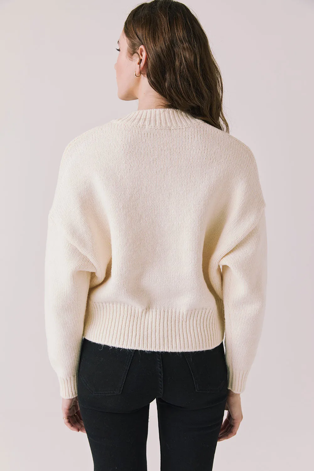 Luck Warm White Zip Up Cardigan Sweater sold by Chaser product image thumbnail 4