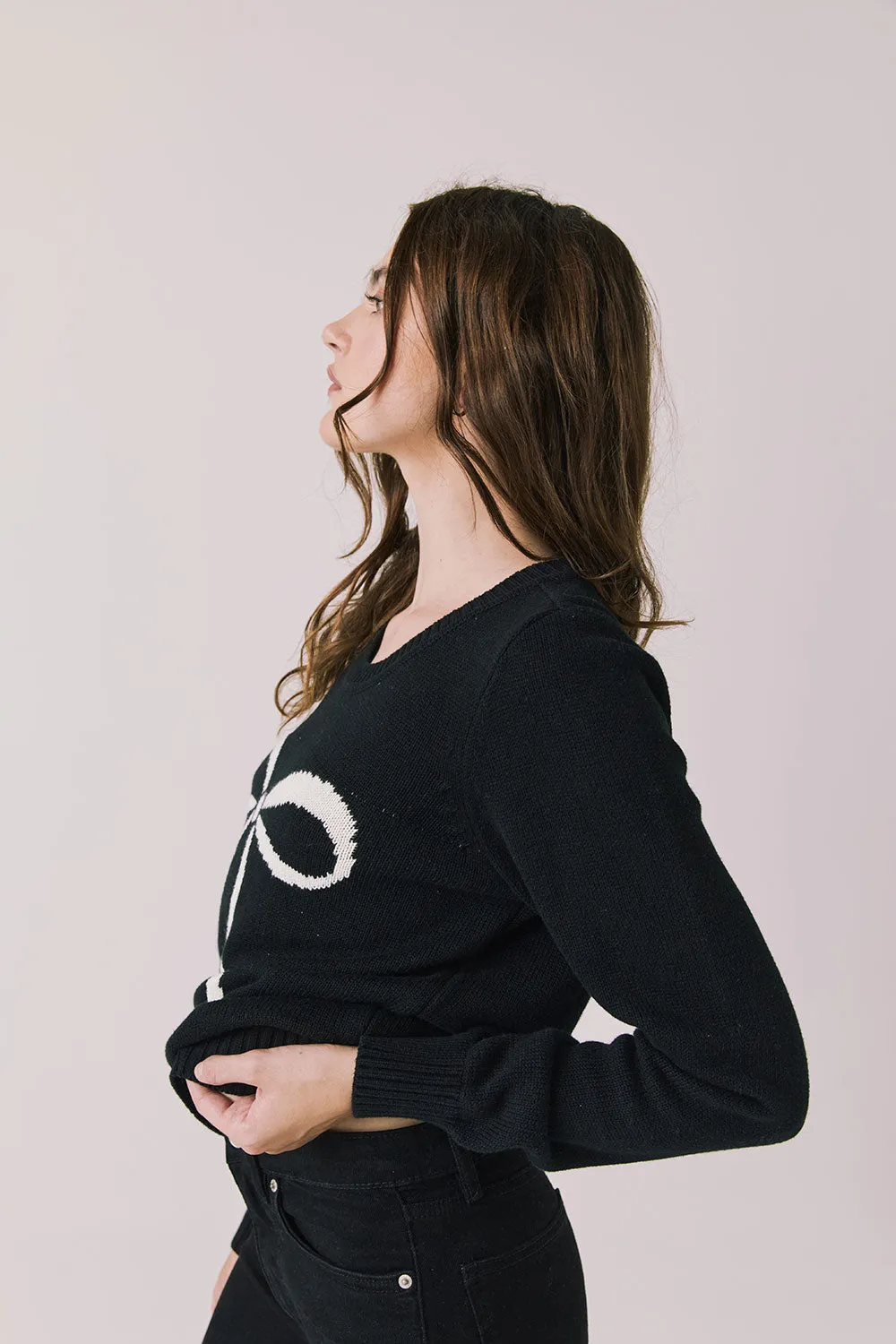Bow Long Sleeve Sweater sold by Chaser product image thumbnail 3