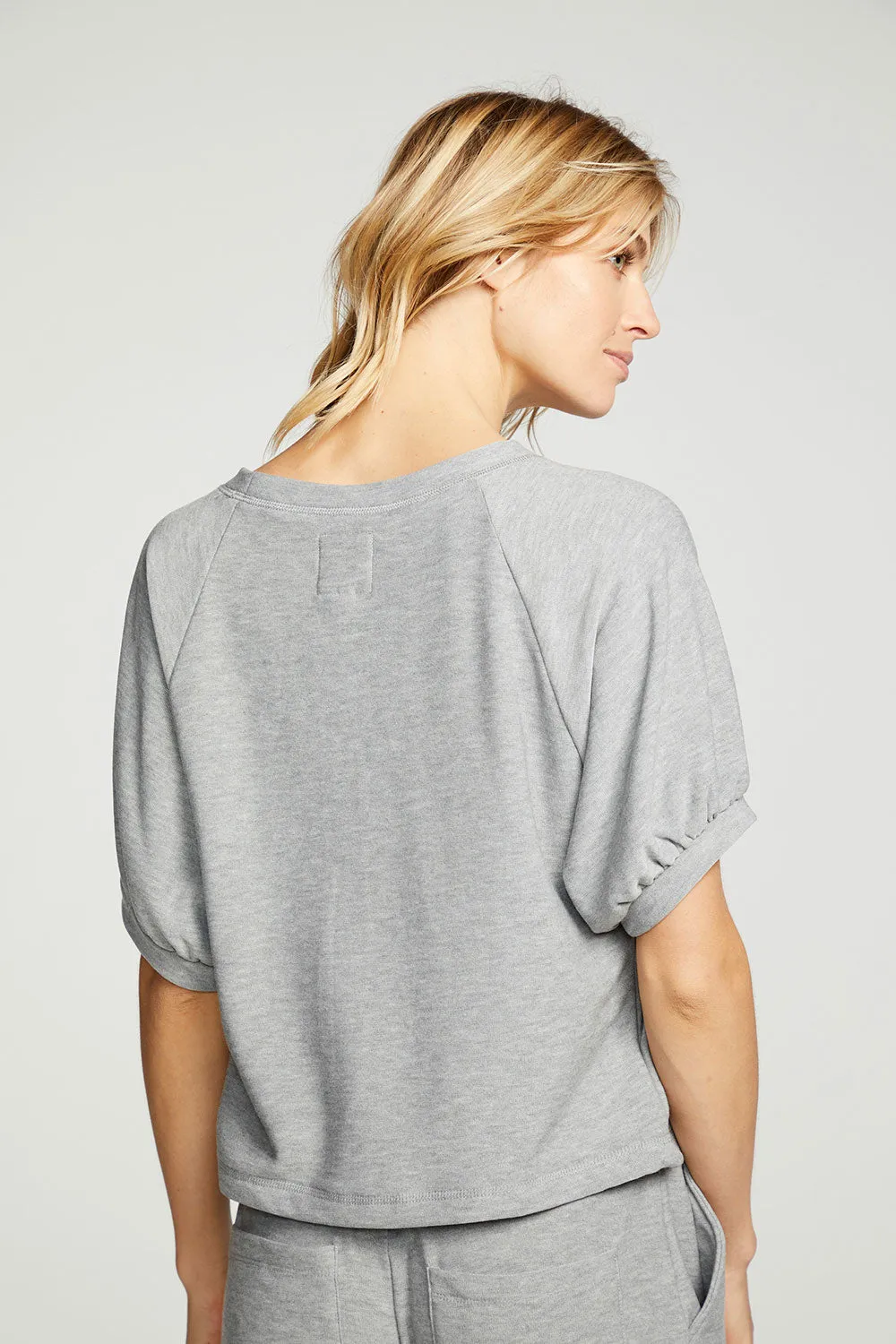 Recycled Cozy Knit Blouson Short Sleeve Raglan Pullover sold by Chaser product image thumbnail 2